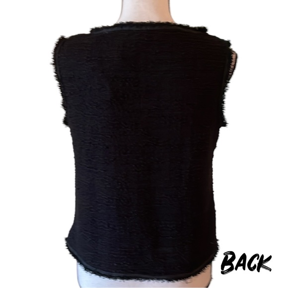 Max Studio Black Knit Raw Edge Sleeveless Top Size Small - Picture 6 of 8